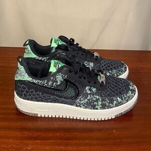 Nike Air Force 1 Crater Flyknit  Next Nature Black Volt Mens size 8.5